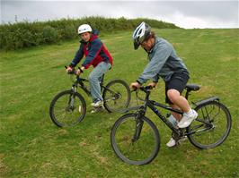 Ryan & Ash preparing for the downhill to Landscove