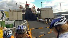 Waiting to board the Tarbert ferry at Uig ferry terminal