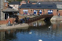 Crossing the next bridge at Exeter Quay - new photo for 2024