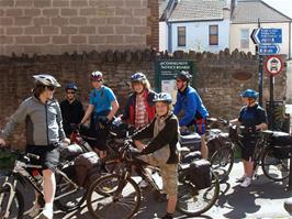 The group at the start of the Bristol-Bath cycle path at Chimney Steps, near Temple Meads station