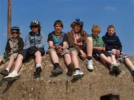 The group on a WW2 bunker at the Old Engine House, Bridgwater & Taunton canal