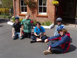 Callum, Matt, Zac, Ash and Ryan on Staverton Station