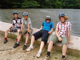 Callum, Hallam, Ash and Ryan at Totnes weir