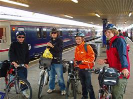 The group at Fort William station, after disembarking our Sleeper train