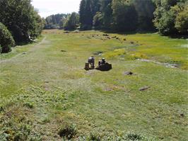 The completely drained upper section of the Tottiford reservoir