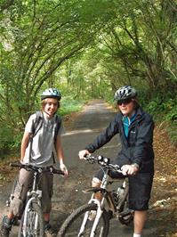 Ash and Jack on the lane from Staverton to Abham