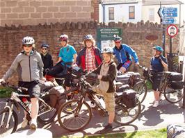 The group at the start of the Bristol-Bath cycle path at Chimney Steps, near Temple Meads station