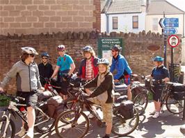 The group at the start of the Bristol-Bath cycle path at Chimney Steps, near Temple Meads station