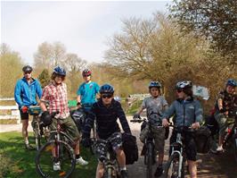 The group on the Kennet & Avon canal cycle path