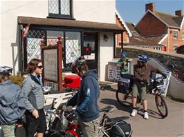 A Shop Stop at Central Stores, High Street, Othery, 9.2 miles into the ride