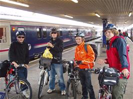 The group at Fort William station, after disembarking our Sleeper train