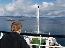 Callum enjoys the view from the Mallaig to Armadale ferry