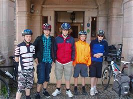 Callum, Zac, Ryan, Hallam and Ash at Carbisdale Castle Youth Hostel