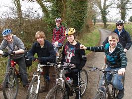 Brodie, Jack, Zac, Callum, Connor and Ash on the road to Rattery