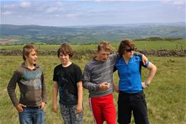 Connor, Callum O'B, Callum F and Ash on Skerraton Down