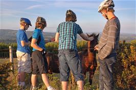 Brodie, Ash, Zac and Callum on the moor near Lud Gate