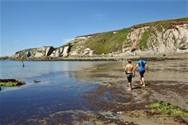 Connor and Ash head out to join Callum in the water