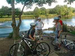 Ash, Callum F, Jack and Jerry at Totnes weir