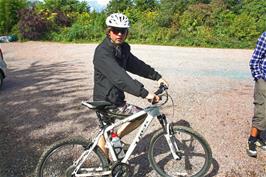 Callum shows off his new bike