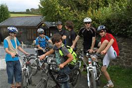 The group outside Holne café and shop