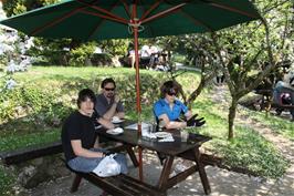 Refreshments at the tea garden near the Bodmin end of the Camel Trail
