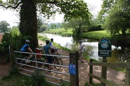 Ash, Zac, Tao and Brodie at the start of the Grand Western Canal cycle path near Tiverton