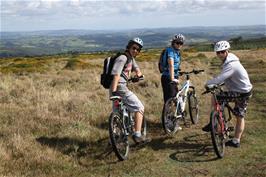Preparing for the downhill at the top of the Abbots Way