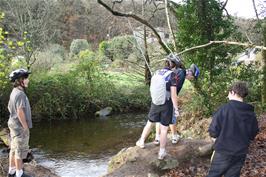 An unexpected rope swing overhanging the River Ashburn on the Belford Mill track