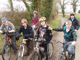 Brodie, Jack, Zac, Callum, Connor and Ash on the road to Rattery