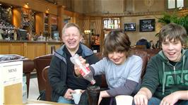 Refreshments in the cafe at Bristol Temple Meads Station