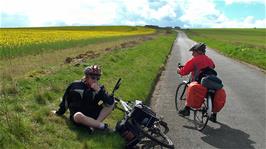 Pausing for a break on Swinbrook Road, Shipton-Under-Wychwood