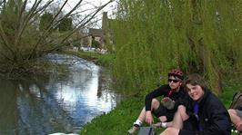 Lunch by the River Windrush at Minster Lovell, 18.0 miles into the ride