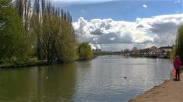 View to Didcot Power Station and the River Thames from St Helen's Wharf, Abingdon