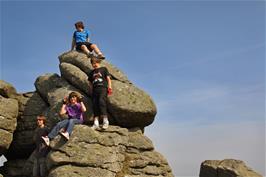 Jack, Will, Ash and Callum on Bonehill Rocks