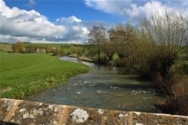 View eastwards from the bridge over the River Windrush near Asthall - is this the most perfect lunch spot in the world?