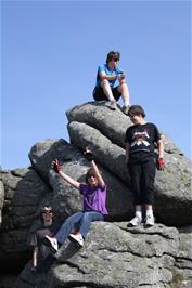 Jack, Will, Ash and Callum on Bonehill Rocks