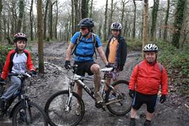 Ash plastered in mud after riding the Slalom track in Hembury Woods