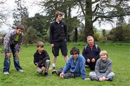 Will, George, Ash, Lawrence, John and Alastair in the gardens of the Hill House Nursery, Landscove - new photo for 2024