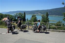Great views across Lake Bieler from Route 5 at Seestrasse, Lattrigen, 21.5 miles into the ride