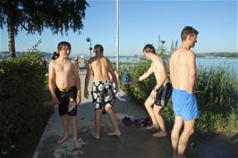 A swim stop at Camping de la Plage, Faoug on lake Murten