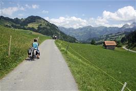 Top of the hill at Saanenmöser on Route 9, as we prepare for the very long downhill to Interlaken