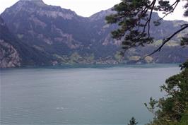 View across Lake Urn to Bauen from our late lunch stop at Alte Axenstrasse on Route 3