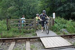 Crossing the railway line near Staverton recreation ground