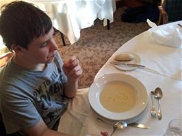 Callum's soup at the Ilsington House Hotel - new photo for 2024