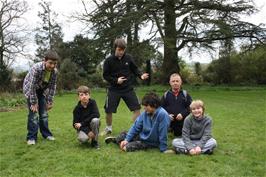 Will, George, Ash, Lawrence, John and Alastair in the gardens of the Hill House Nursery, Landscove