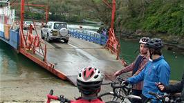 The Fowey ferry starts loading at Bodinnick, 24.4 miles into the ride