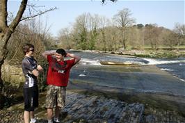 Ash and Lawrence at Totnes weir