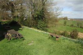 The back garden area at Golant Youth Hostel