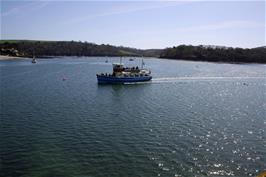 Our Falmouth ferry approaches the pier at St Mawes, 13.5 miles into the ride