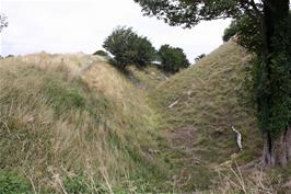 The moat around the outside perimeter of Old Sarum, leading to the Outer Ward, 2.9 miles from the youth hostel